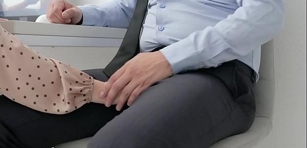 footjob in the office